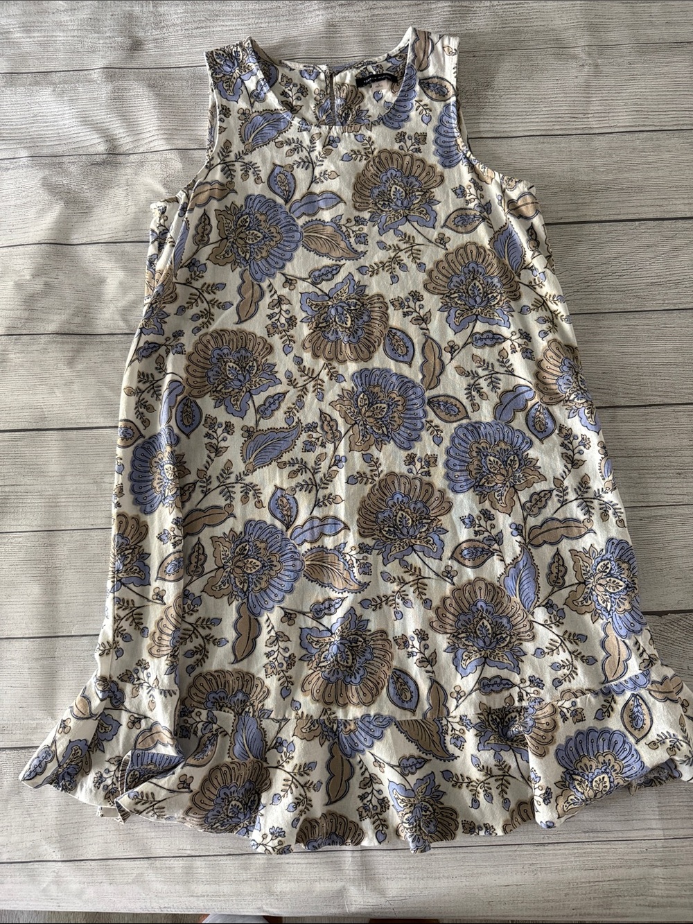 Tommy Hilfiger Floral Linen Blend Ruffle Hem Shift Dress Size 8